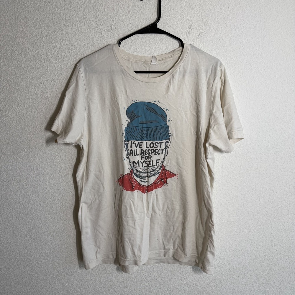 Unisex T Shirt Beige Graphic Print Person Face I Ve Lost All Respect For Myself